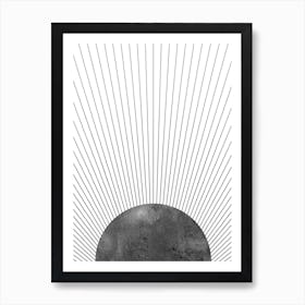 Abstract black sun Art Print