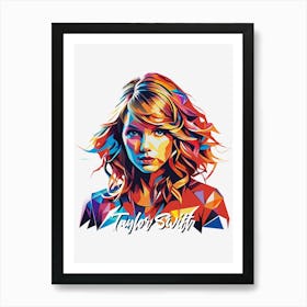 Taylor Swift 04 Portrait Music Icon WPAP Pop Art Style Art Print