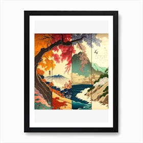 Japanese seasons fantasy Art Print