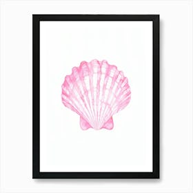 Pink Seashell Coastal Beach House Art Print