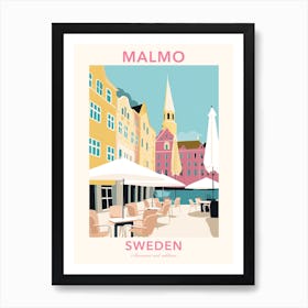 Malmo, Sweden, Flat Pastels Tones Illustration 3 Poster Art Print
