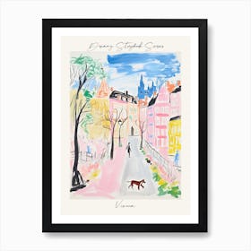 Poster Of Vienna, Dreamy Storybook Illustration 2 Art Print