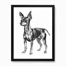 Miniature Pinscher Dog Line Sketch 2 Art Print