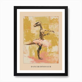 Dinosaur Dancing In A Tutu Pastels 3 Poster Art Print