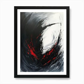 Abstract Black And Red Painting 1 Art Print