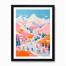 Abstract Impressionist Ski Hill 2 Art Print