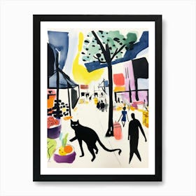 The Food Market In Brooklyn 2 Illustration Art Print