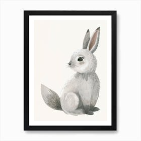 Silver Fox Rabbit Kids Illustration 1 Art Print