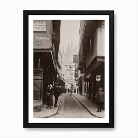 Old Photo Of A Narrow Street With People 3302248 Art Print