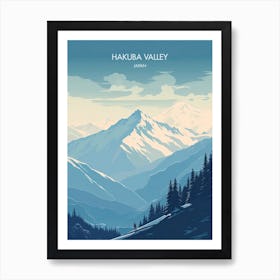 Poster Of Hakuba Valley   Nagano, Japan, Ski Resort Illustration 2 Art Print