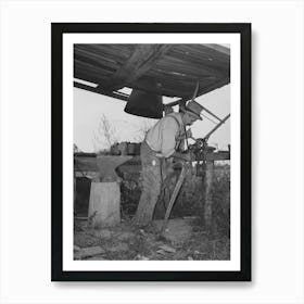 W E Smith, Farmer Near Morganza, Louisiana, Doing Smith Work On Plow In His Improvised Blacksmith Shop By Art Print