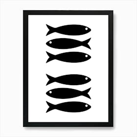 Fish Silhouettes. UK Art Print