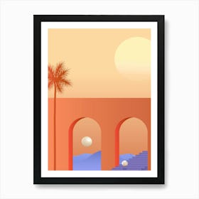 Sand And Palm Trees — boho travel poster Art Print