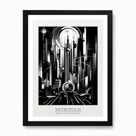 Metropolis Abstract Black And White 8 Poster Art Print