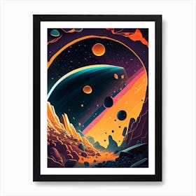 Asteroid Belt Comic Space Space Art Print