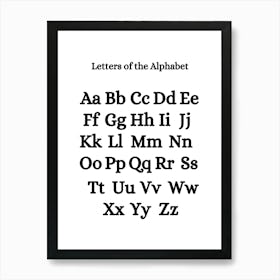 Educational Poster Letters Of The Alphabet Art Print