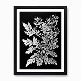 Barberry Leaf Linocut 3 Art Print