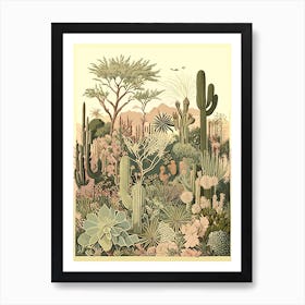 Huntington Desert Garden, Usa Vintage Botanical Art Print