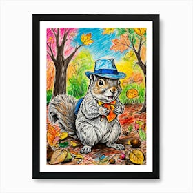 Default Draw Me A Squirrel Wearing A Tiny Detective Hat Invest 0 Art Print