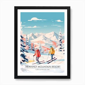 Heavenly Mountain Resort   California Nevada Usa, Ski Resort Poster Illustration 2 Art Print