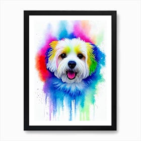 Bichon Frise Rainbow Oil Painting Dog Art Print