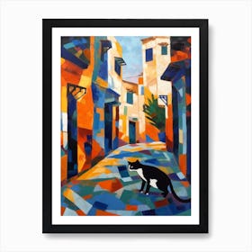 Painting Of Marrakech With A Cat 1 In The Style Of Matisse Art Print