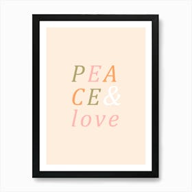 Peace & Love Typography Art Print