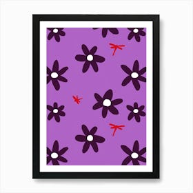 Purple Lilies Art Print