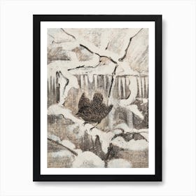 Bird Winter Forest Wall Art Print Art Print