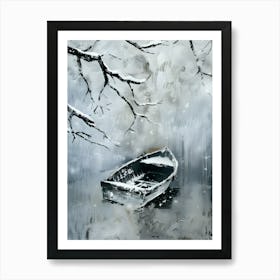 Boat In The Snow 3 Art Print