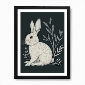 Holland Lop Rabbit Minimalist Illustration 4 Art Print