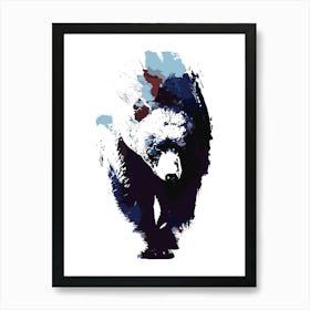 Abstract Grizzly Bear In Bold Hues Art Print