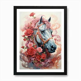 Roses On A Horse 1 Art Print