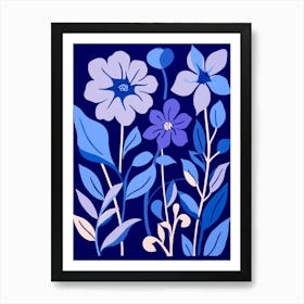 Blue Flower Illustration Periwinkle 1 Art Print