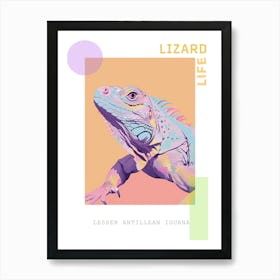 Lesser Antillean Iguana Abstract Modern Illustration 2 Poster Art Print