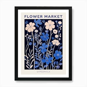 Blue Flower Market Poster Gypsophila 2 Art Print