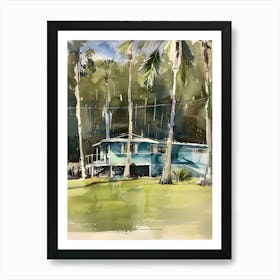 Hawaiian Beach House Art Print