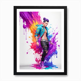 Dreamshaper V5 Splash Art Fortnite Style Portrait Poster White 0 Poster