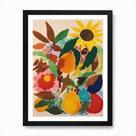 Sunflowers Flower Illustration 4 Art Print