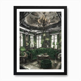 Emerald Green Living Room Poster