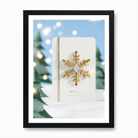 A High Definition Digital Render Of A Sleek Card Lit With Festive Light Dressed In Rich Holiday Co (2) Art Print