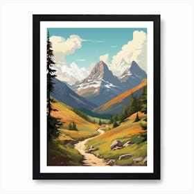 Eiger Trail Switzerland 2 Vintage Travel Illustration Art Print