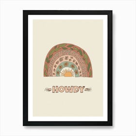 Cowgirl Rainbow + Text Art Print