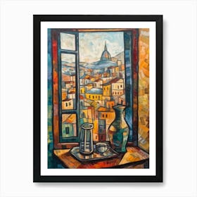 Window View Istanbul Of In The Style Of Cubism 2 Art Print