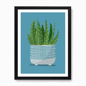 Snake Plant Blue Art Print