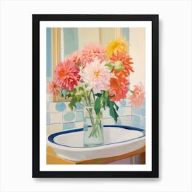 A Vase With Dahlia, Flower Bouquet 2 Art Print