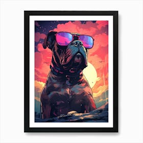 Dog With Sunglasses Art Print