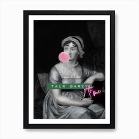 Jane Austen Bubblegum Art Print