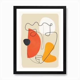 Abstract Face Line Design 03 Art Print