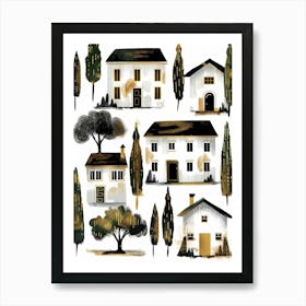 Houses And Trees Art Print